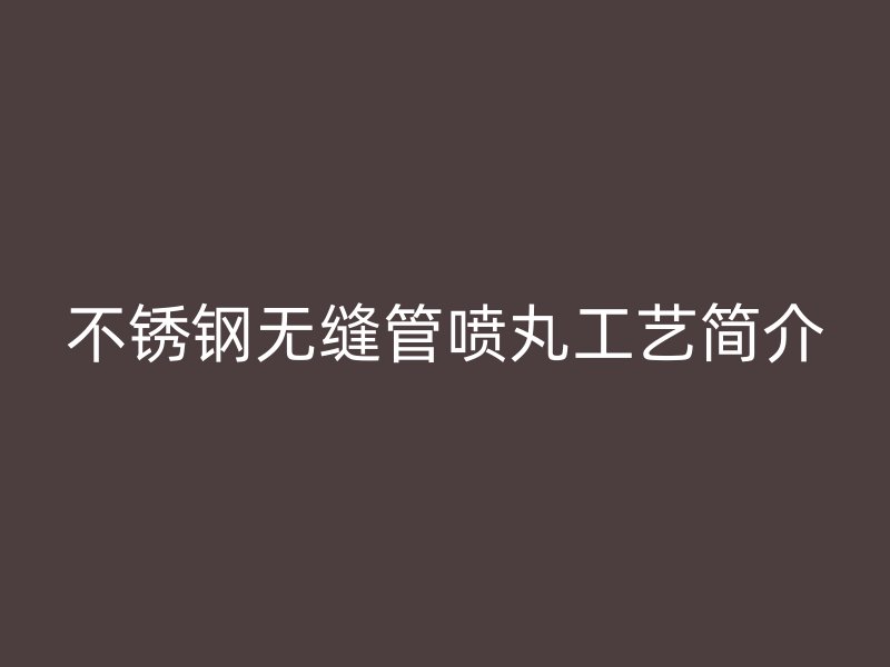 欧冠中文官网无缝管喷丸工艺简介