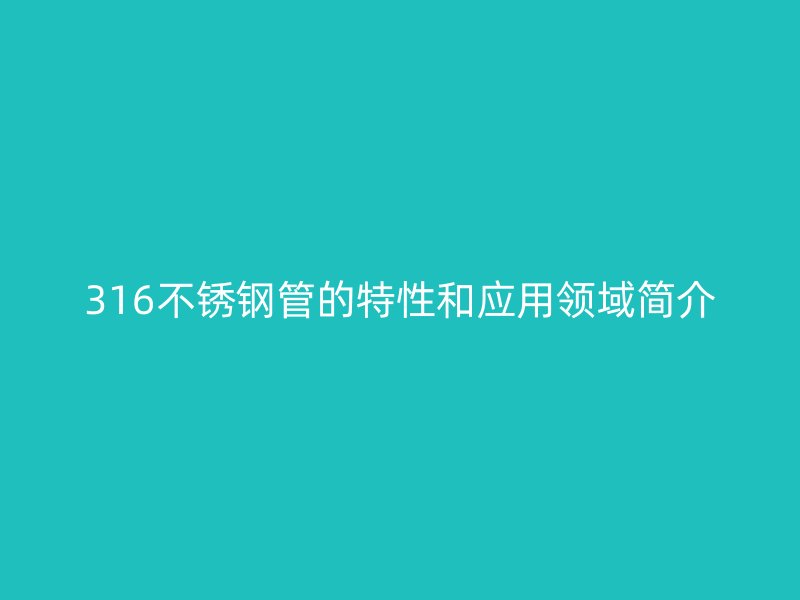 316欧冠中文官网管的特性和应用领域简介