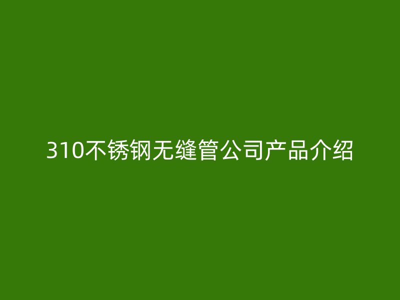 310欧冠中文官网无缝管公司产品介绍