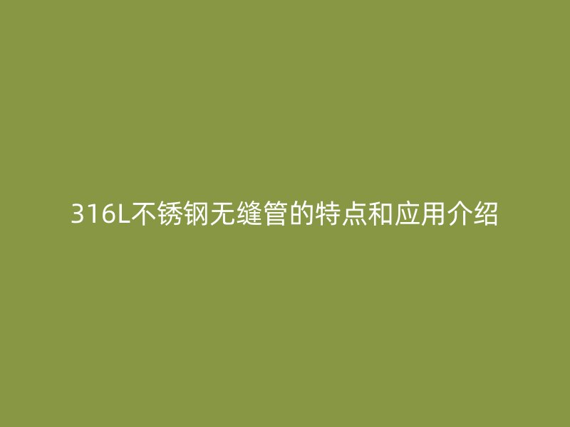 316L欧冠中文官网无缝管的特点和应用介绍