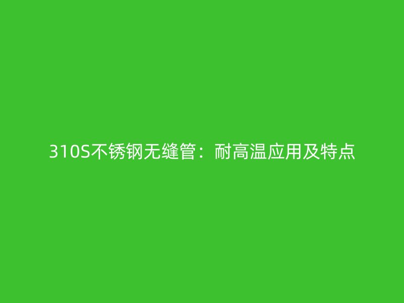 310S欧冠中文官网无缝管：耐高温应用及特点