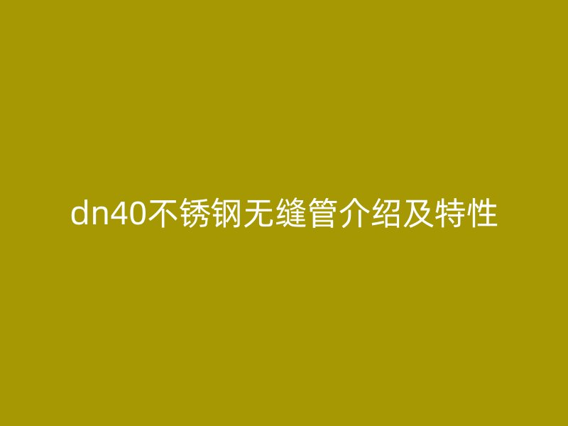 dn40欧冠中文官网无缝管介绍及特性