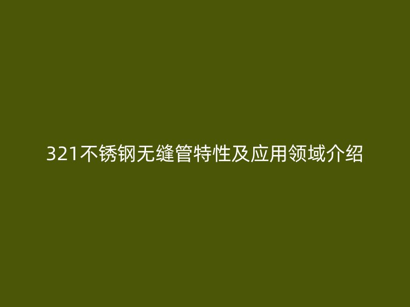 321欧冠中文官网无缝管特性及应用领域介绍